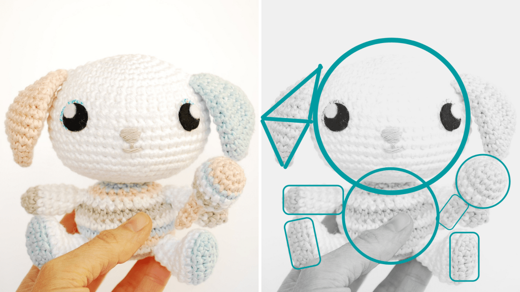 amigurumi con formas geométricas regulares